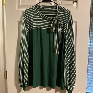 In’Voland Green Stripe Shirt NWOT